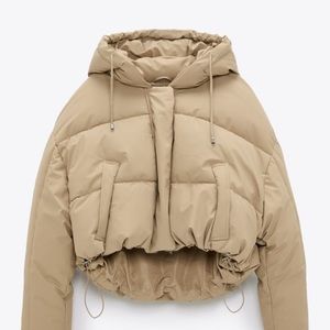 AUTHENTIC zara elastic trim padded jacket